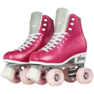Like new Glam pink sparkle roller skate. Worn once for a photoshoot.